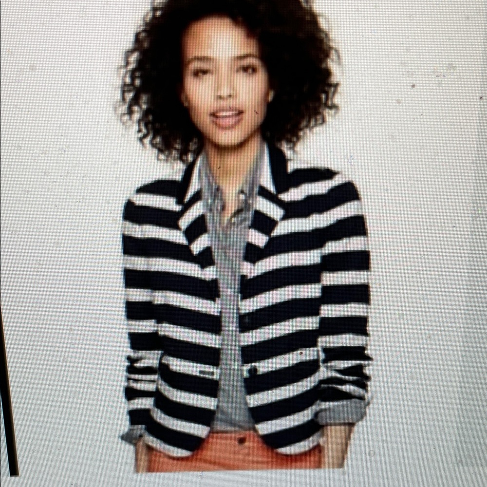 Gap the academy grey and navy  stripe Women's tailored Blazer- nwot